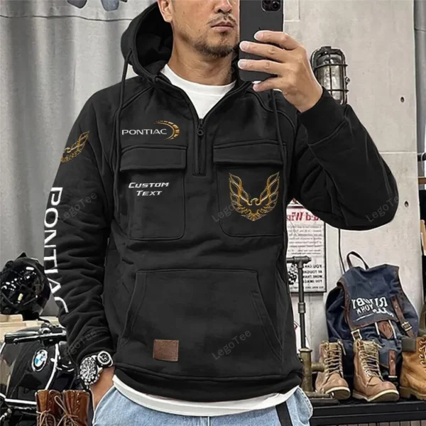 Street Racer Coupe Tactical Quarter Zip Hoodie, Exclusive Logo Hoodie For Car Enthusiasts CAR106 - Black - Image 2