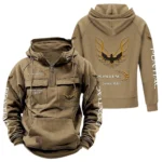 High-Speed Coupe Tactical Quarter Zip Hoodie, Exclusive Logo Hoodie For Car Enthusiasts CAR960 - Khaki