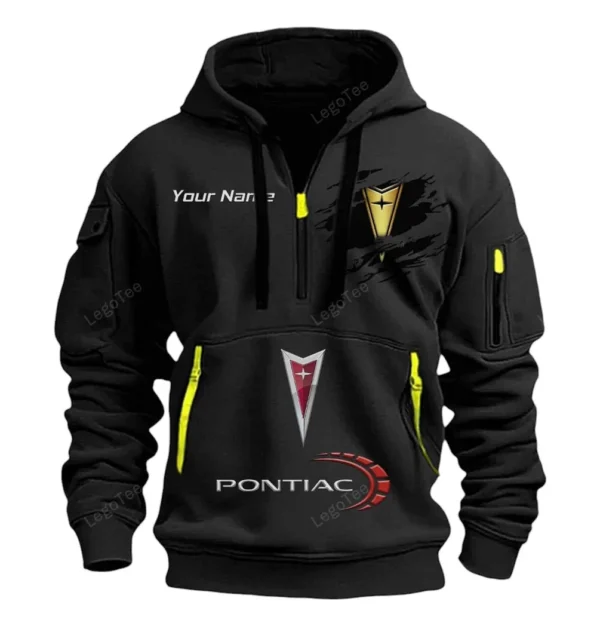 Hoodie Half Zipper Exclusive Logo Gift For Vintage Ride Enthusiasts CAR113 - Black