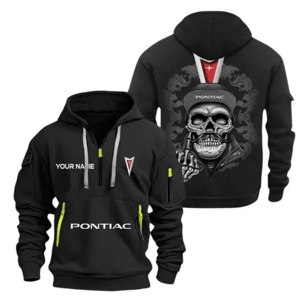 Hoodie Half Zipper Exclusive Logo Gift For Muscle Car Enthusiasts CAR166 - Black