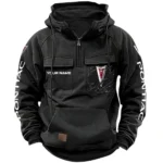Collectible Vehicle Tactical Quarter Zip Hoodie, Exclusive Logo Hoodie For Car Enthusiasts CAR164 - Black
