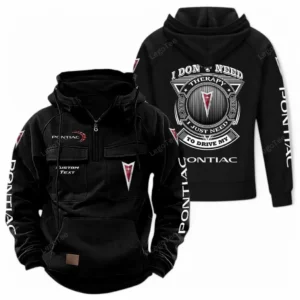 Vintage Ride Tactical Quarter Zip Hoodie, Exclusive Logo Hoodie For Car Enthusiasts CAR106 - Black