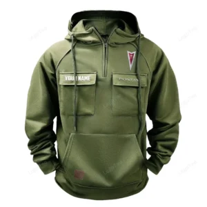 Performance Sedan Tactical Quarter Zip Hoodie, Exclusive Logo Hoodie For Car Enthusiasts CAR109 - Army Green
