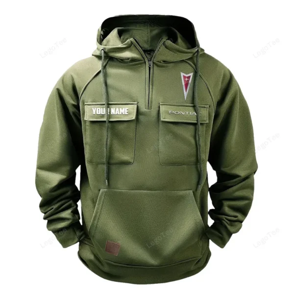 Performance Sedan Tactical Quarter Zip Hoodie, Exclusive Logo Hoodie For Car Enthusiasts CAR109 - Army Green
