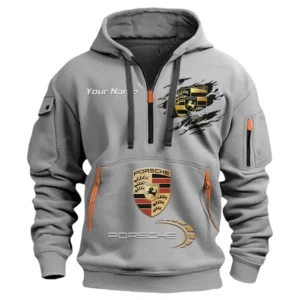 Hoodie Half Zipper Exclusive Logo Gift For Sports Car Enthusiasts CAR113 - Gray