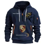 Hoodie Half Zipper Exclusive Logo Gift For Performance Car Enthusiasts CAR113 - Navy