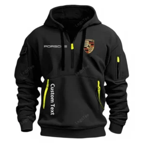Hoodie Half Zipper Exclusive Logo Gift For Exotic Coupe Enthusiasts CAR112 - Black