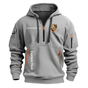 Hoodie Half Zipper Exclusive Logo Gift For Track Day Machine Enthusiasts CAR112 - Gray