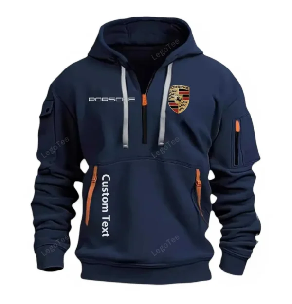 Exclusive Logo Hoodie Half Zipper For Precision Handling Car Enthusiasts, Gift For Precision Handling Car Fans CAR112 - Navy