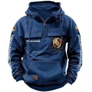 Precision Handling Car Tactical Quarter Zip Hoodie, Exclusive Logo Hoodie For Car Enthusiasts CAR164 - Dark Blue