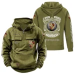 Performance Car Tactical Quarter Zip Hoodie, Exclusive Logo Hoodie For Car Enthusiasts CAR106 - Army Green