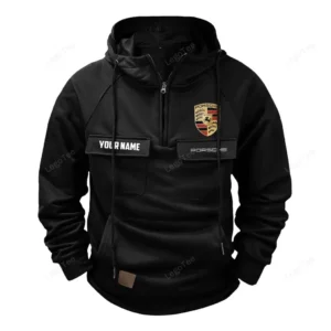 Exotic Coupe Tactical Quarter Zip Hoodie, Exclusive Logo Hoodie For Car Enthusiasts CAR109 - Black