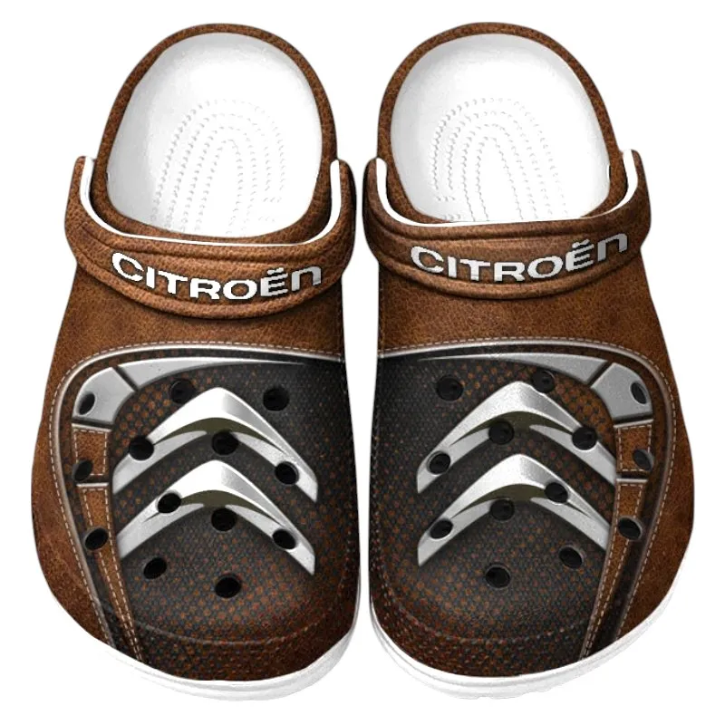 Practical Crossover Lover’s All Over Print Clog, Slip-On Shoes for Daily Comfort and Garage Style CAR177 - Brown