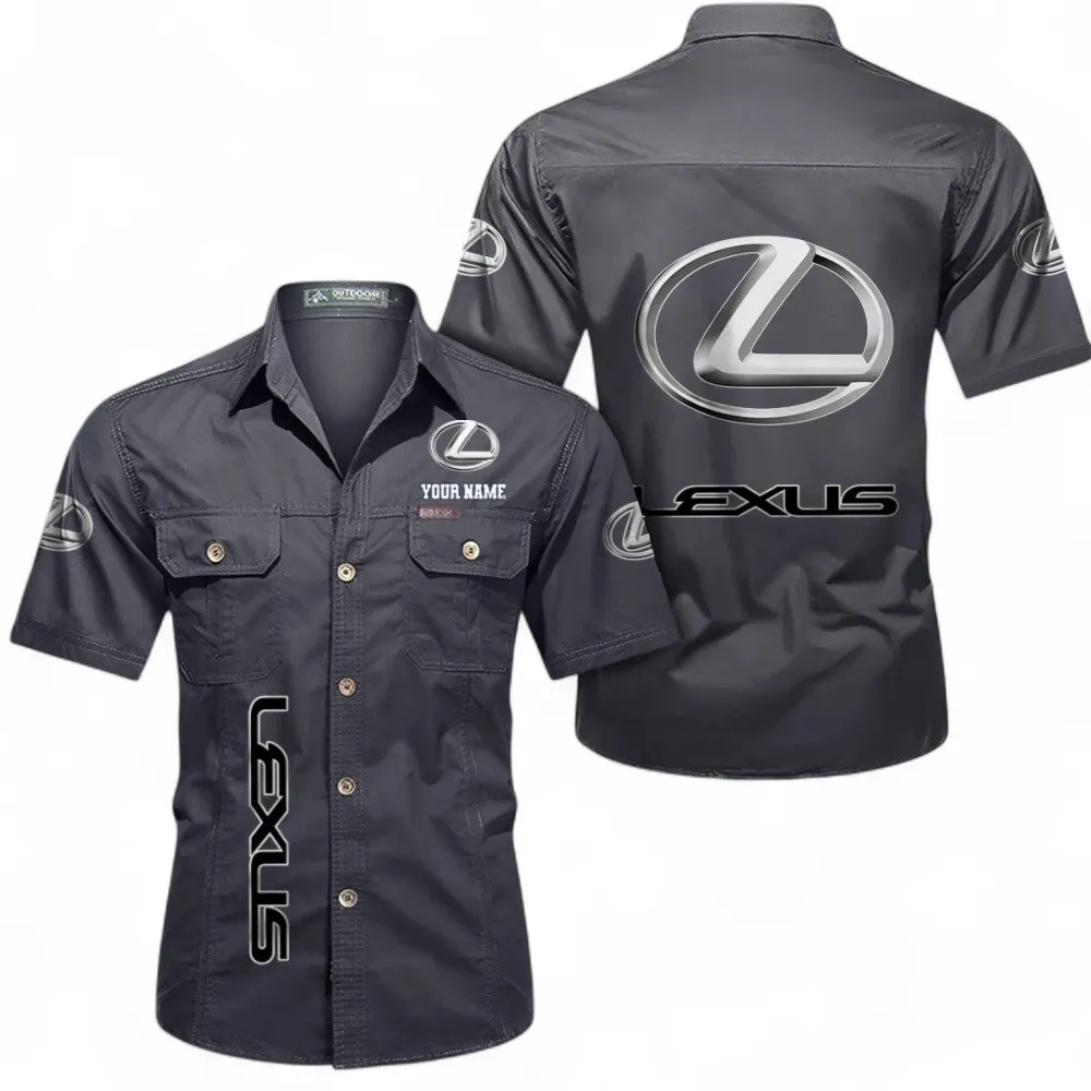 Premium Crossover Cotton Short Sleeve Shirt, Custom Name CAR392 - Gray