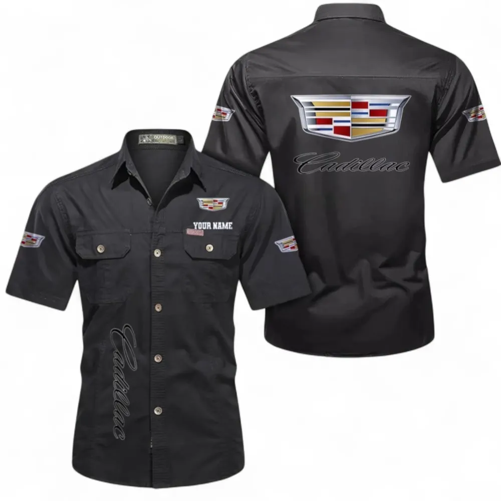 Premium Performance Car Men's Casual Short Sleeved Shirt, Custom Name CAR392 - Black