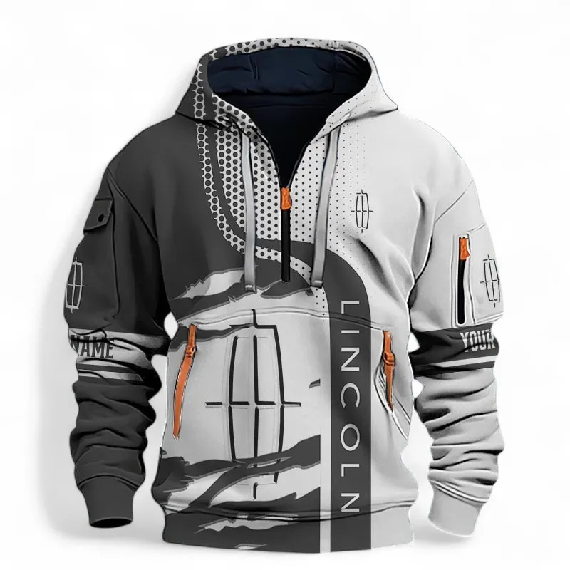 Premium SUV Hoodie Half Zip 3D, Lightweight Streetwear Hoodie For Car Lovers CAR396 - Black