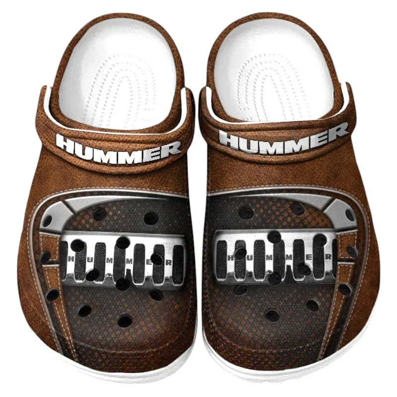 Premium Utility Vehicle Culture Clog, Stylish All Over Print Lightweight Shoes for Auto Fans and Streetwear Style CAR177 - Brown