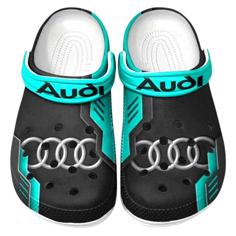 Prestige Drive Culture Clog, Stylish All Over Print Lightweight Shoes for Auto Fans and Streetwear Style CAR185 - Cyan