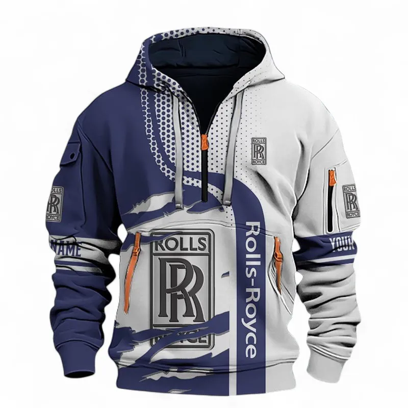 Prestige Sedan Hoodie Half Zip 3D, Sporty & Casual  Hoodie For Car Lovers CAR396 - Blue