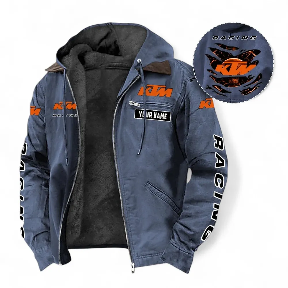 Race-Ready Dirt Bike Hooded And Flannel Hoodie, Rugged & Sporty Hoodie For Car Lovers CAR391 - Navy Blue