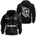 Hoodie Half Zipper Exclusive Logo Gift For Pickup Truck Enthusiasts CAR170 - Black