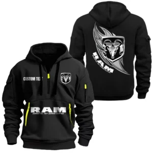 Hoodie Half Zipper Exclusive Logo Gift For Pickup Truck Enthusiasts CAR170 - Black