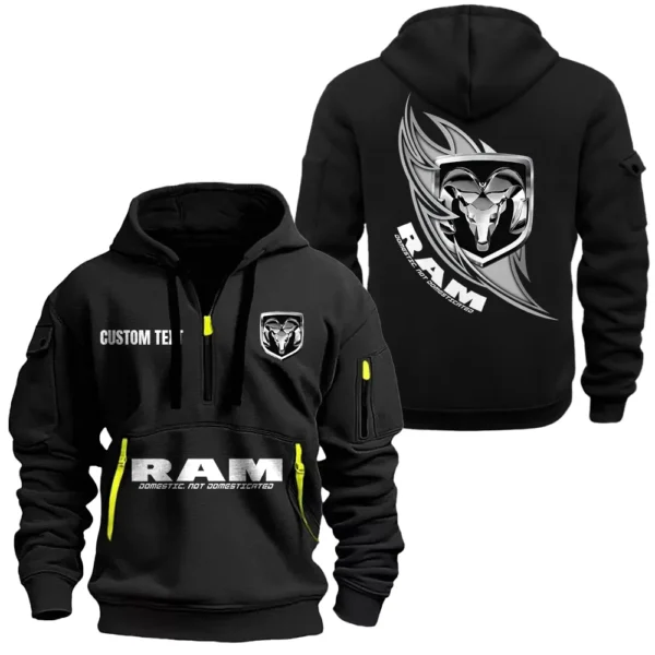 Hoodie Half Zipper Exclusive Logo Gift For Pickup Truck Enthusiasts CAR170 - Black