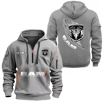 Hoodie Half Zipper Exclusive Logo Gift For Heavy-Duty Truck Enthusiasts CAR170 - Gray