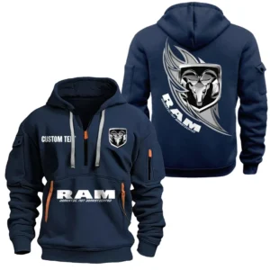 Strong Utility Pickup Hoodie Half Zipper, All Over Print Hoodie Gift For Strong Utility Pickup Enthusiasts CAR170 - Navy