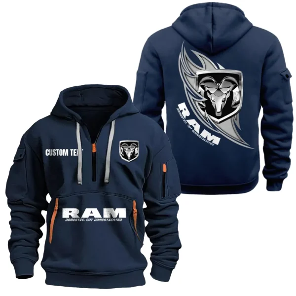 Strong Utility Pickup Hoodie Half Zipper, All Over Print Hoodie Gift For Strong Utility Pickup Enthusiasts CAR170 - Navy