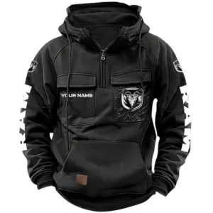 Heavy-Duty Truck Maker Tactical Quarter Zip Hoodie, Exclusive Logo Hoodie For Car Enthusiasts CAR164 - Black