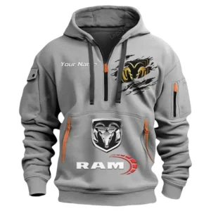 Hoodie Half Zipper Exclusive Logo Gift For Full-Size Pickup Enthusiasts CAR113 - Gray