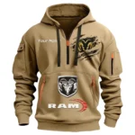 Hoodie Half Zipper Exclusive Logo Gift For Pickup Truck Enthusiasts CAR113 - Khaki