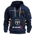 Hoodie Half Zipper Exclusive Logo Gift For Heavy-Duty Truck Enthusiasts CAR113 - Navy