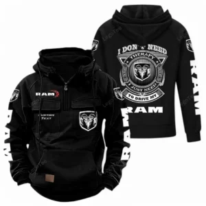 Professional Hauling Truck Tactical Quarter Zip Hoodie, Exclusive Logo Hoodie For Car Enthusiasts CAR106 - Black
