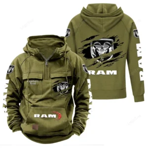 Utility Vehicle Company Tactical Quarter Zip Hoodie, Exclusive Logo Hoodie For Car Enthusiasts CAR122 - Army Green