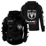 Full-Size Pickup Manufacturer Tactical Quarter Zip Hoodie, Exclusive Logo Hoodie For Car Enthusiasts CAR960 - Black