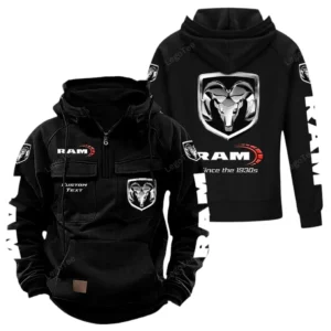 Full-Size Pickup Manufacturer Tactical Quarter Zip Hoodie, Exclusive Logo Hoodie For Car Enthusiasts CAR960 - Black
