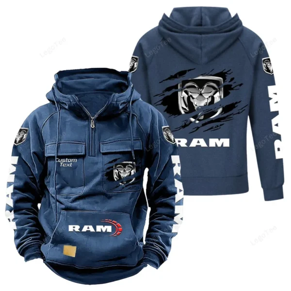 Power Pickup Line Tactical Quarter Zip Hoodie, Exclusive Logo Hoodie For Car Enthusiasts CAR122 - Dark Blue
