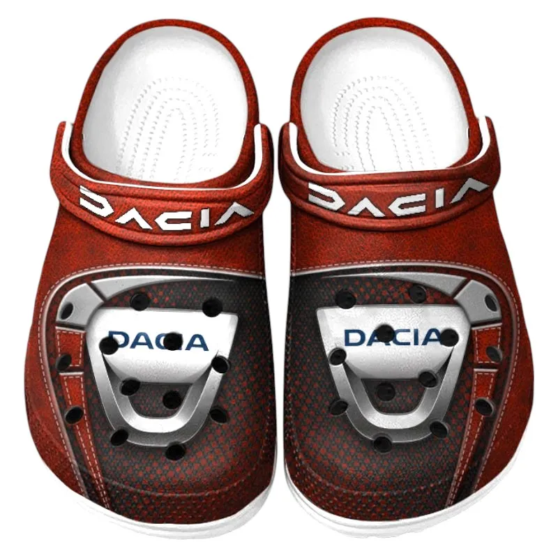 Red Custom Compact Estate Car All Over Print Clog, Car Culture Inspired Footwear Gift for Men and Women CAR177