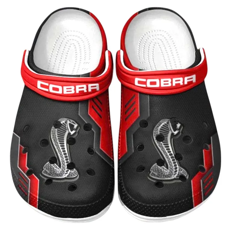 Red Edition Classic Muscle Vehicle Inspired All Over Print Clog, Perfect Gift Footwear for Automotive Enthusiasts CAR185