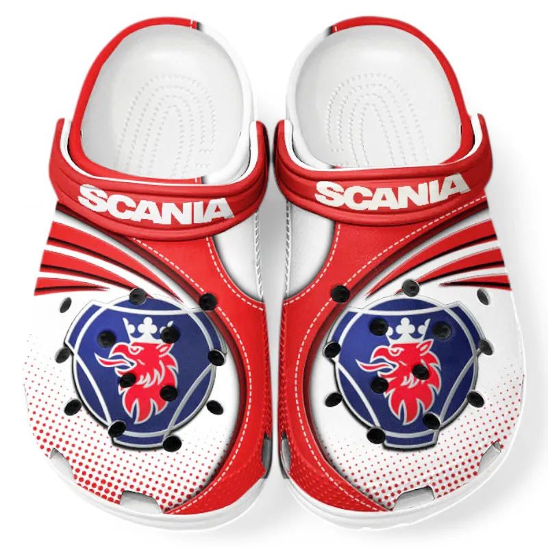 Red Edition Commercial Lorry Inspired All Over Print Clog, Perfect Gift Footwear for Automotive Enthusiasts CAR181