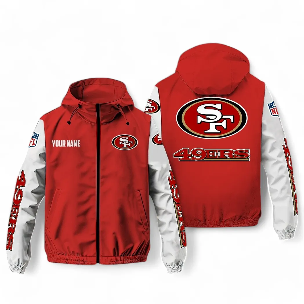 Red Gold Army Windbreaker Jacket, Cold Game Windbreaker NFL291 - Red