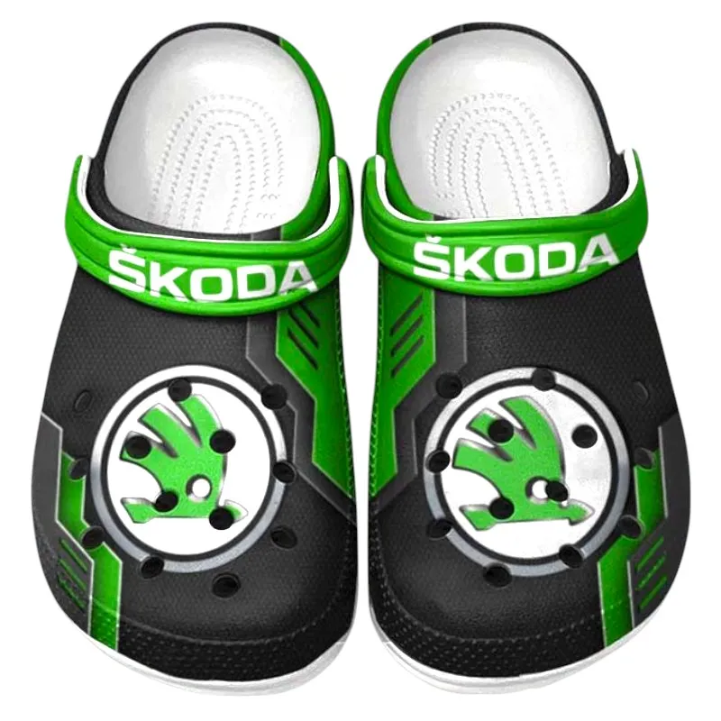 Reliable Vehicle Culture Clog, Stylish All Over Print Lightweight Shoes for Auto Fans and Streetwear Style CAR185 - Green