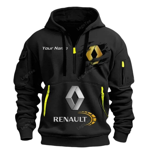 Hoodie Half Zipper Exclusive Logo Gift For Affordable Auto Enthusiasts CAR113 - Black