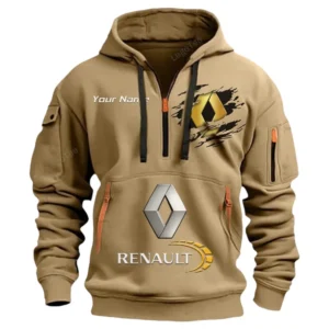 Hoodie Half Zipper Exclusive Logo Gift For City-Friendly Car Enthusiasts CAR113 - Khaki