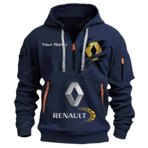 Hoodie Half Zipper Exclusive Logo Gift For Passenger Vehicle Enthusiasts CAR113 - Navy