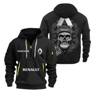 Hoodie Half Zipper Exclusive Logo Gift For European Automobile Enthusiasts CAR166 - Black