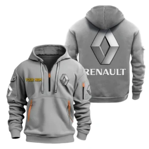Hoodie Half Zipper Exclusive Logo Gift For Passenger Vehicle Enthusiasts CAR200 - Gray