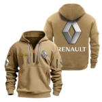 European Automobile Hoodie Half Zipper, All Over Print Hoodie Gift For European Automobile Enthusiasts CAR200 - Khaki